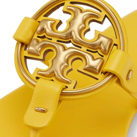 Tory Burch $248 Metal Miller Sandals Peachy Gold Flats 6.5 - Picture 7 of 12